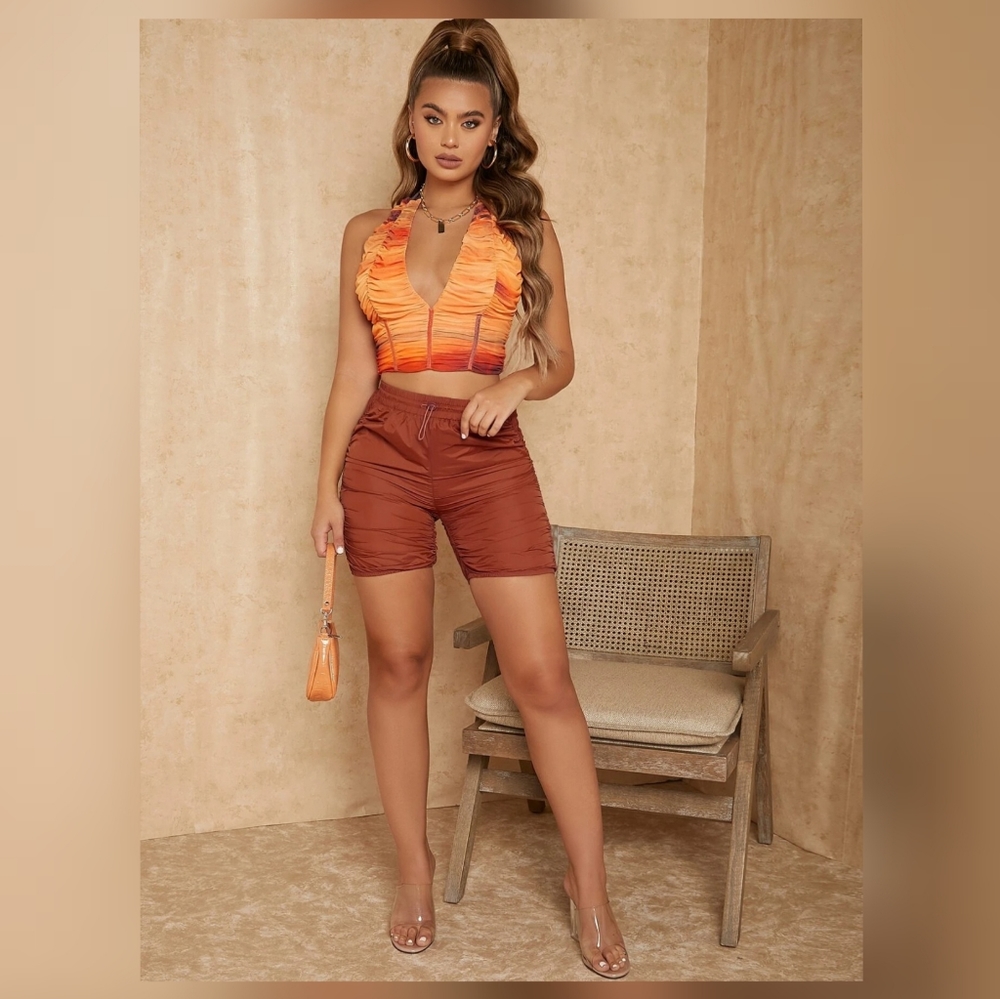SHEIN SXY Straight Leg Drawstring Waist Shorts